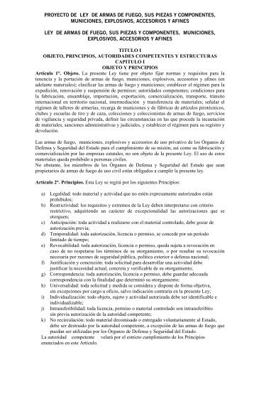 (modificación de la ley de armas PARAGUAY.)