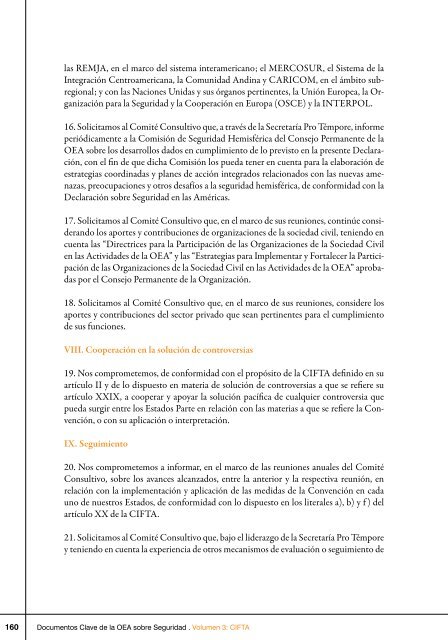 Documentos Claves de la OEA sobre Seguridad, Vol. III CIFTA