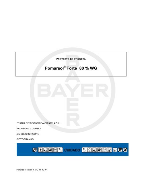 Pomarsol Forte 80 % WG - Bayer CropScience Chile