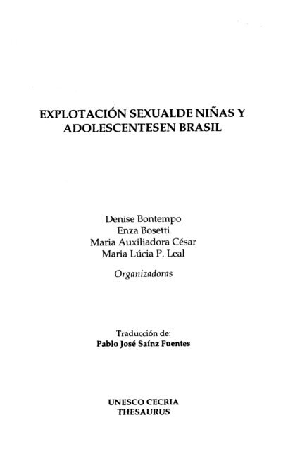 Explotación sexual de niñas y adolescentes en ... - unesdoc - Unesco