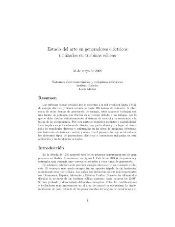 Generadores Eléctricos en turbinas eólicas .pdf - Instituto Balseiro