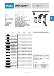 Serie VM15 1/8” Válvulas direccionales 5/2, 5/3 y 2x3/2 - micro