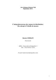 L'intégration perçue des canaux de distribution - Mémoire vivante du ...