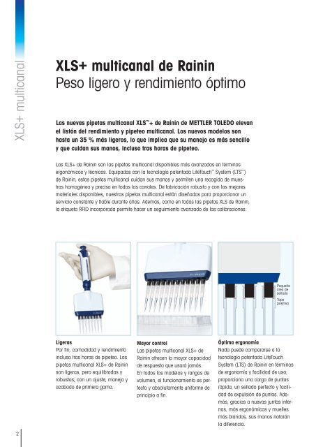 XLS+ multicanal de Rainin - METTLER TOLEDO