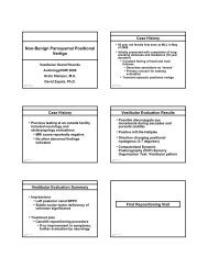 Non-Benign Paroxysmal Positional Vertigo