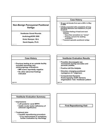 Non-Benign Paroxysmal Positional Vertigo