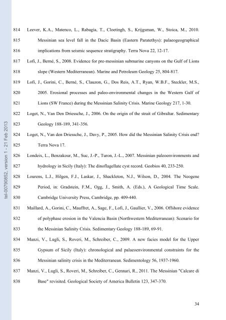 Quantification des flux sédimentaires et de la subsidence du bassin ...