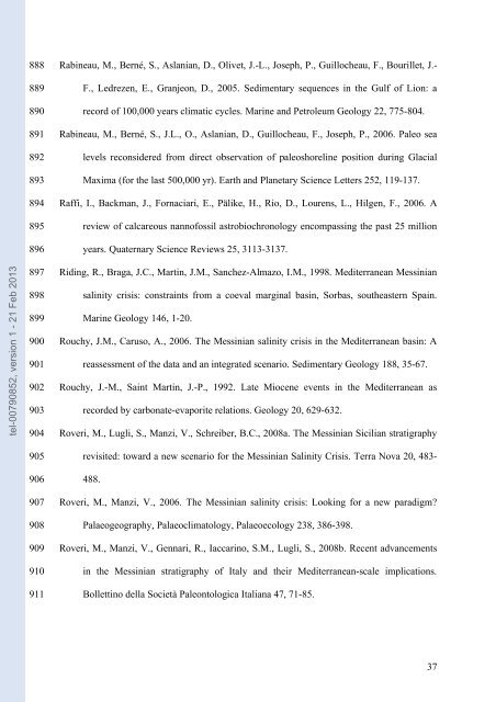 Quantification des flux sédimentaires et de la subsidence du bassin ...