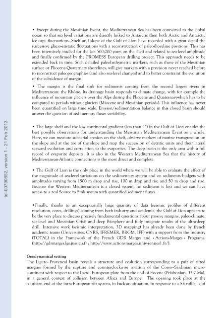 Quantification des flux sédimentaires et de la subsidence du bassin ...