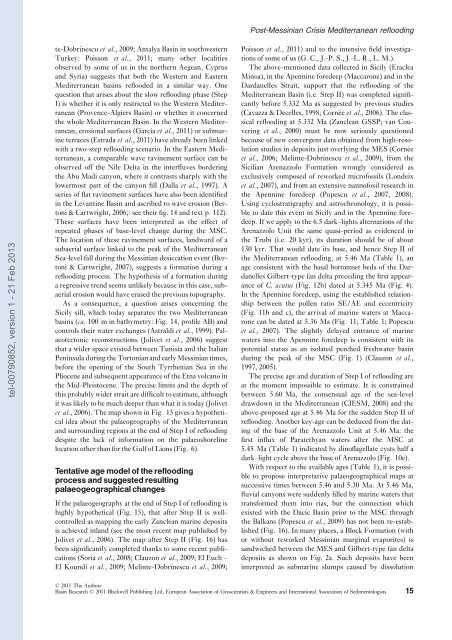 Quantification des flux sédimentaires et de la subsidence du bassin ...