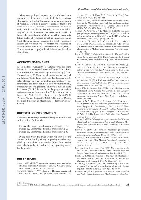 Quantification des flux sédimentaires et de la subsidence du bassin ...