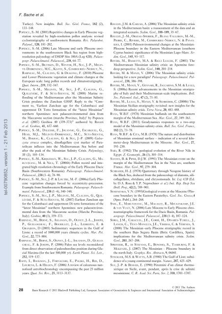 Quantification des flux sédimentaires et de la subsidence du bassin ...