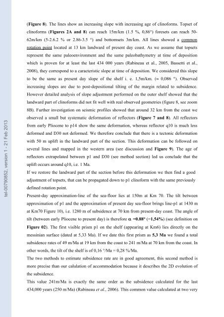 Quantification des flux sédimentaires et de la subsidence du bassin ...