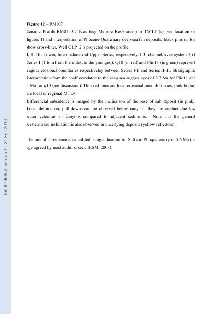 Quantification des flux sédimentaires et de la subsidence du bassin ...