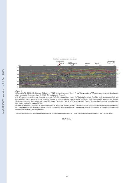 Quantification des flux sédimentaires et de la subsidence du bassin ...