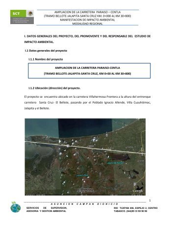 AMPLIACION DE LA CARRETERA PARAISO ... - sinat - Semarnat