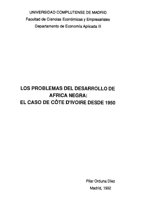Los problemas del desarrollo de Africa negra - Universidad ...