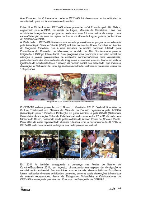 relatório de actividades 2011 - aldeia