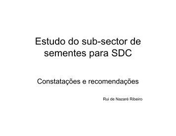 Estudo do sub-sector de sementes para SDC: Constatações e ...