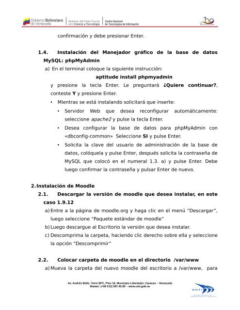 Av. Andrés Bello, Torre BFC, Piso 16, Municipio Libertador ... - CNTI