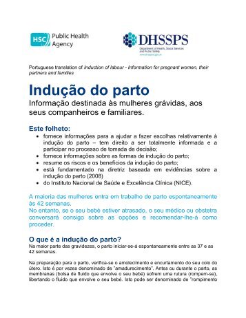 Indução do parto - Western Health and Social Care Trust