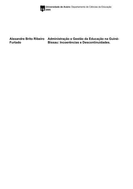 Bissau: Incoerências e Descontinuidades. - Repositório Institucional ...