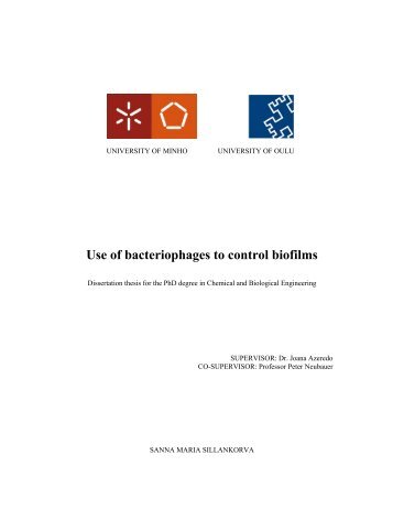 Use of bacteriophages to control biofilms - Universidade do Minho