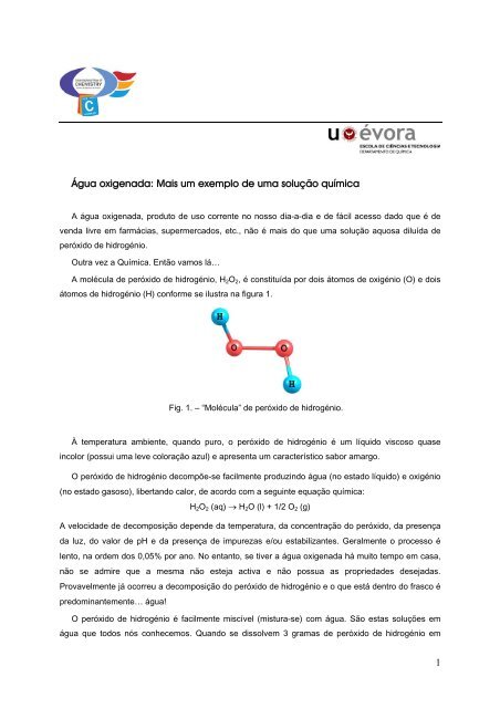 Água oxigenada: Mais um exemplo de uma solução - Universidade ...