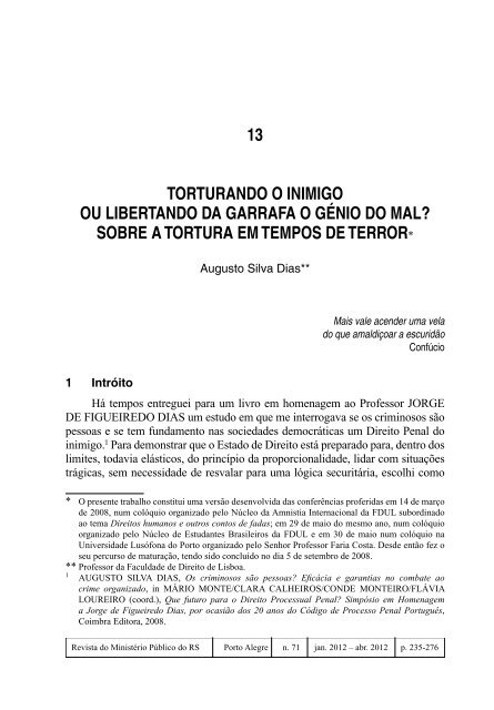 Doutrina Internacional Torturando o Inimigo Ou Libertando Da ...