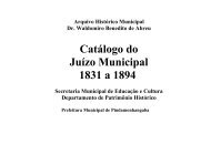 Catálogo do Juízo Municipal - Pindamonhangaba