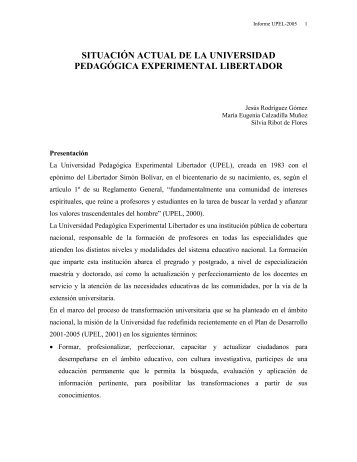 Informe IESALC - UNESCO - Universidad Pedagógica Experimental ...