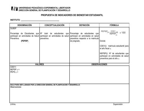 Propuesta de Indicadores de Bienestar Estudiantil - Universidad ...