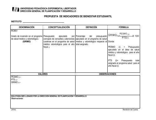 Propuesta de Indicadores de Bienestar Estudiantil - Universidad ...