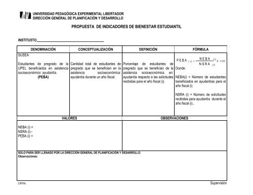 Propuesta de Indicadores de Bienestar Estudiantil - Universidad ...