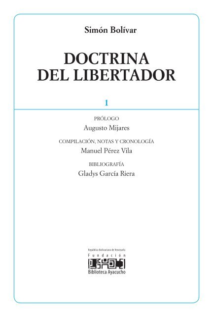 DOCTRINA DEL LIBERTADOR