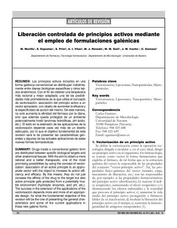 ARTÍCULOS DE REVISIÓN Liberación controlada de principios ...