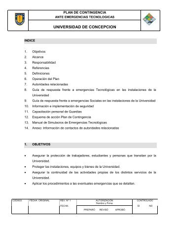 Plan de contingencia - Universidad de Concepción