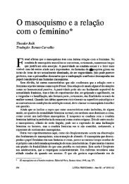 O masoquismo e a relação com o feminino* - Escola Letra Freudiana