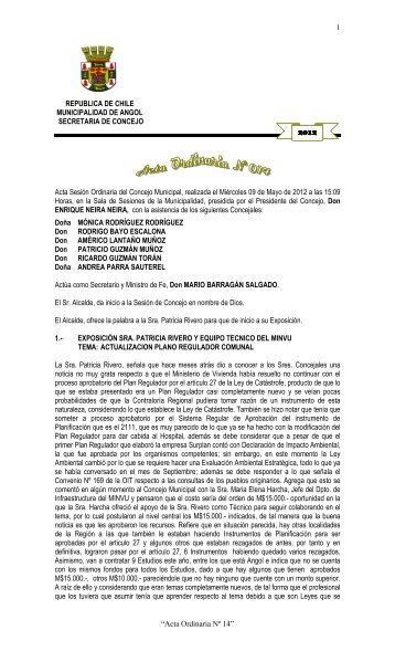 Acta Concejo Municipal N° 14 - Angol