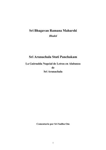 Sri Bhagavan Ramana Maharshi Sri Arunachala ... - Advaita Vedanta