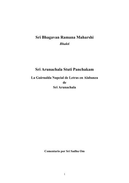 Sri Bhagavan Ramana Maharshi Sri Arunachala ... - Advaita Vedanta