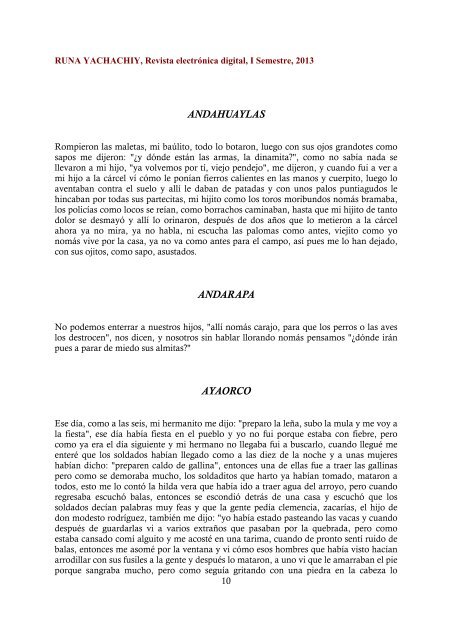 LA MEMORIA ES UN ARMA (Juan Cristóbal) [PDF] - Runa Yachachiy