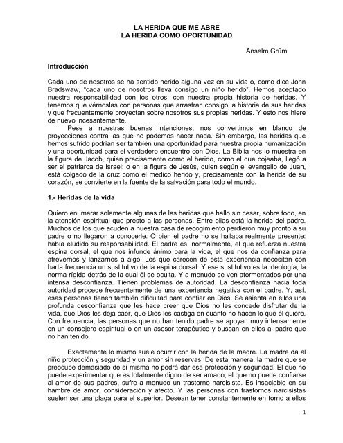 Las heridas como oportunidad, Anselm Grüm