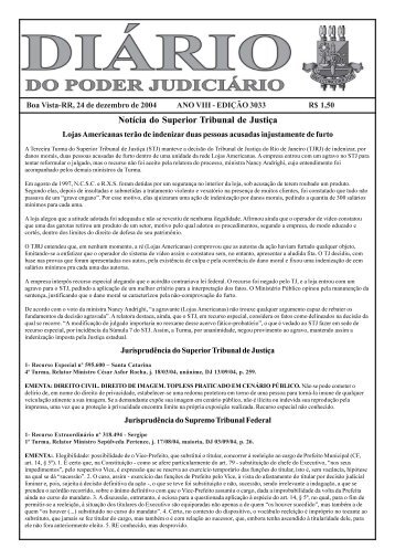 edição 3033.pmd - Tribunal de Justiça do Estado de Roraima