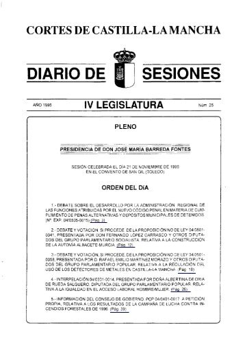 Diario de Sesiones Pleno núm. 025 (21-11-1996) - Cortes de ...