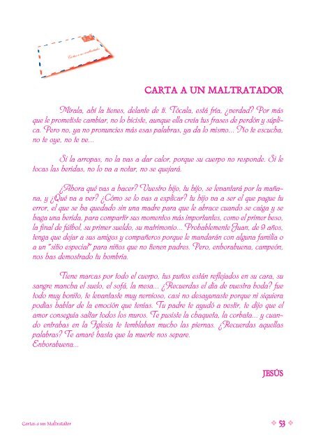 Cartas a un Maltratador - Familia e Igualdad - Ayuntamiento de ...