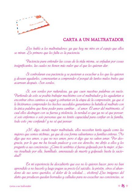 Cartas a un Maltratador - Familia e Igualdad - Ayuntamiento de ...