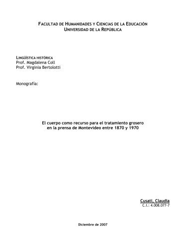 El cuerpo como recurso para el tratamiento grosero en la prensa de ...