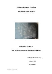 Os Professores como Profissão de Risco - Universidade de Coimbra