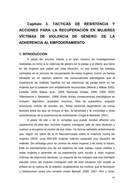 recuperando el control de nuestras vidas - Instituto de la Mujer